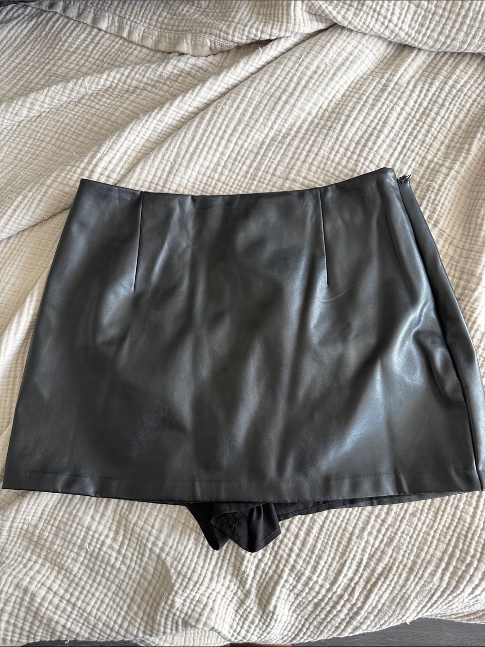 Abercrombie & Fitch Black Faux Leather Mini Skirt